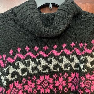 Relatively Cowl neck pull over wool sweater with design